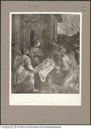 Vorderseite von Bibliotheca Hertziana [https://www.deutsche-digitale-bibliothek.de/content/lizenzen/rv-fz/] Anbetung des Christuskindes - Gesamtansicht, bh155361_recto. Foto: Rigamonti.