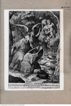 Vorderseite von Savio, Oscar [http://creativecommons.org/publicdomain/mark/1.0/] Die Vision des Heiligen Bernard von Clairvaux (nach einem verlorenen Fresko im Garten von San Silvestro al Quirinale) - , bh155552. Foto.