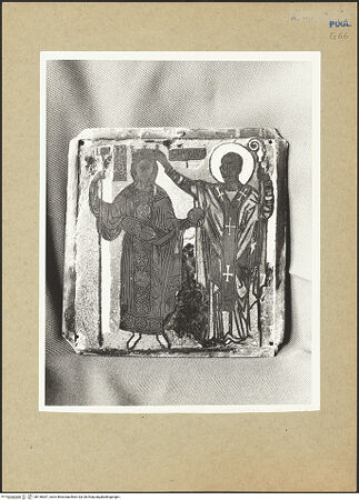 Vorderseite von Foto Museo Bari [https://www.deutsche-digitale-bibliothek.de/content/lizenzen/rv-ez/] Krönung Rogers II. durch den Heiligen Nikolaus - Gesamtansicht, bh156367_recto. Foto.