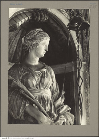 Vorderseite von Getty Research Institute? [https://www.deutsche-digitale-bibliothek.de/content/lizenzen/rv-fz/] Die heilige Cäcilie - Kopf und Oberkörper, seitliche Ansicht, bh158963_recto. Foto.