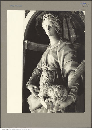 Vorderseite von Getty Research Institute? [https://www.deutsche-digitale-bibliothek.de/content/lizenzen/rv-ez/] Die heilige Agnes - Kopf und Oberkörper, seitliche Ansicht, bh158964_recto. Foto.