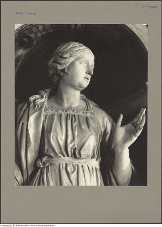 Vorderseite von Getty Research Institute? [https://www.deutsche-digitale-bibliothek.de/content/lizenzen/rv-fz/] Die heilige Flavia Domitilla - Kopf und Oberkörper, seitliche Ansicht, bh158968_recto. Foto.