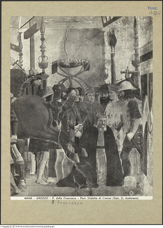 Vorderseite von Alinari [https://www.deutsche-digitale-bibliothek.de/content/lizenzen/rv-ez/] Die Kreuzlegende, Propheten und HeiligenLinke WandDer Sieg Heraclius über Chosroes - Cosroe besiegt, bh159153_recto. Foto.