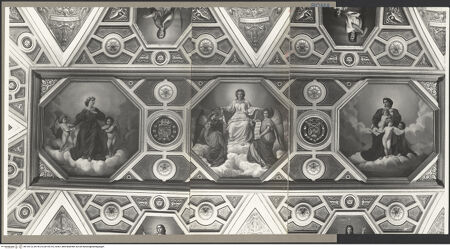 Vorderseite von Hutzel, Max [https://www.deutsche-digitale-bibliothek.de/content/lizenzen/rv-fz/] Die sieben Tugenden und die Werke der Barmherzigkeit - Die zentralen Bildfelder: Glaube, Liebe, Hoffnung, bh159723_bh159724_bh159725_recto1. Foto: Hutzel, Max.