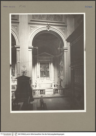 Vorderseite von Hutzel, Max [https://www.deutsche-digitale-bibliothek.de/content/lizenzen/rv-fz/] Santa Maria in MonserratoCappella dei SS. Filippo e Niccolò (ehemals) - Blick aus dem Schiff in die Kapelle, bh159963_recto. Foto: Hutzel, Max.