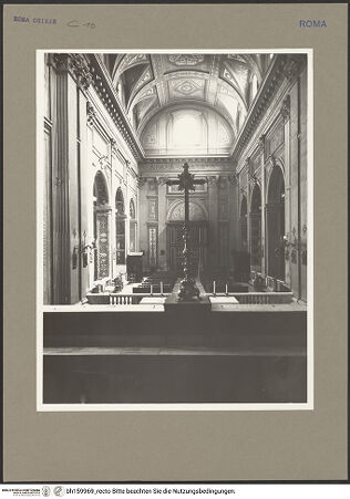 Vorderseite von Hutzel, Max [https://www.deutsche-digitale-bibliothek.de/content/lizenzen/rv-fz/] Santa Maria in Monserrato - Inneres Richtung Fassade, bh159969_recto. Foto: Hutzel, Max.