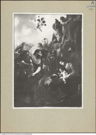 Vorderseite von ICCD [https://www.deutsche-digitale-bibliothek.de/content/lizenzen/rv-ez/] Die Anbetung des Christuskindes durch die Heiligen Drei Könige - , bh161866_recto. Foto.