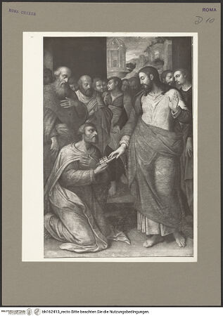 Vorderseite von Rigamonti [https://rightsstatements.org/page/CNE/1.0/] Schlüsselübergabe an Petrus - , bh162413_recto. Foto: Rigamonti.