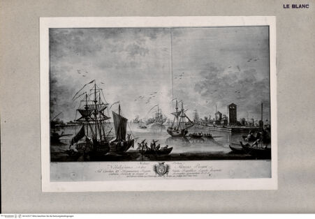 Vorderseite von Fiorentini [http://creativecommons.org/publicdomain/mark/1.0/] Der Hafen von Malamocco al Lido (aus der Serie von 8 Blatt "Ansichten von Brücken und Inseln der venetianischen Lagune"?) - , bh162577. Foto.