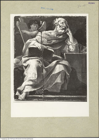 Vorderseite von Rigamonti [https://www.deutsche-digitale-bibliothek.de/content/lizenzen/rv-fz/] Ruhe auf der Flucht nach Ägypten, flankiert von Propheten - Linke Tafel: Prophet mit Putto; tavola a sinistra: Profeta (?), bh166079_recto. Foto.