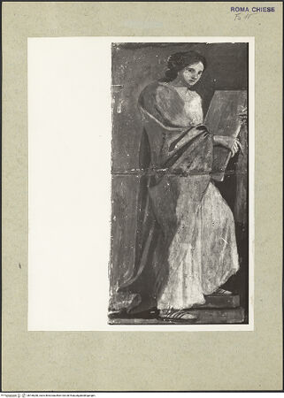 Vorderseite von Rigamonti [https://www.deutsche-digitale-bibliothek.de/content/lizenzen/rv-fz/] Traum Josephs, flankiert von König David und Prophet - Linke Seitentafel: Weibliche Allegorie (?); tavola laterale sinistra: "Figura allegorica (?)", bh166280_recto. Foto.