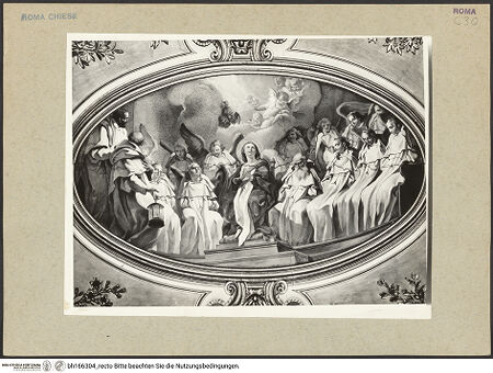 Vorderseite von Bibliotheca Hertziana [https://www.deutsche-digitale-bibliothek.de/content/lizenzen/rv-fz/] Maria im Kreis von Trinitariern und Engeln im Ordenshabit - , bh166304_recto. Foto: Rigamonti.