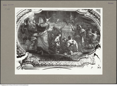 Vorderseite von Bibliotheca Hertziana [https://www.deutsche-digitale-bibliothek.de/content/lizenzen/rv-fz/] Bildzyklus zur Erlösung der MenschheitMoses zerschlägt die Gesetzestafeln - , bh166544_recto. Foto: Rigamonti.