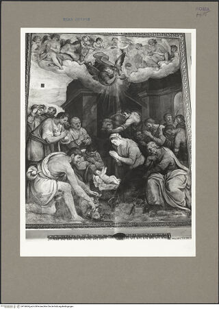 Vorderseite von Bibliotheca Hertziana [https://www.deutsche-digitale-bibliothek.de/content/lizenzen/rv-fz/] Szenen aus dem Marienleben, Evangelisten und ProphetenAnbetung der Hirten - , bh166604_recto. Foto: Rigamonti.