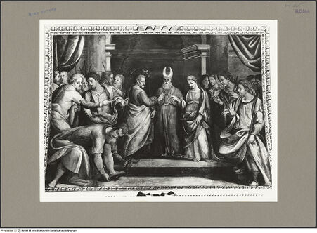 Vorderseite von Bibliotheca Hertziana [https://www.deutsche-digitale-bibliothek.de/content/lizenzen/rv-fz/] Szenen aus dem Marienleben, Evangelisten und ProphetenDie Vermählung von Maria und Joseph - , bh166614_recto. Foto: Rigamonti.