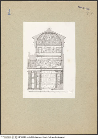 Vorderseite von unbekannt [https://www.deutsche-digitale-bibliothek.de/content/lizenzen/rv-ez/] Santa Maria del PopoloCappella Chigi - Aufriss, bh166636_recto. Foto.