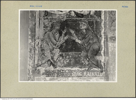 Vorderseite von ICCD [https://www.deutsche-digitale-bibliothek.de/content/lizenzen/rv-ez/] Ein Zisterzienser und ein Benediktiner im Disput - Gesamtansicht, bh166915_recto. Foto.