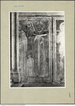 Vorderseite von ICCD [https://www.deutsche-digitale-bibliothek.de/content/lizenzen/rv-ez/] Heiligenzyklus - Ein heiliger Bischof (S. Pantaleon?) und der Hl. Benedikt, bh166918_recto. Foto.