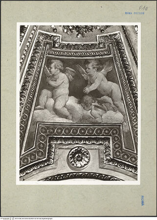 Vorderseite von Bibliotheca Hertziana [https://www.deutsche-digitale-bibliothek.de/content/lizenzen/rv-ez/] Kapellendekoration mit Szenen aus dem MarienlebenSpielende Putten - Detail, rechts, bh167058_recto. Foto: Rigamonti.