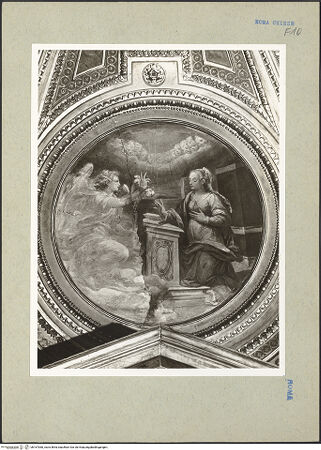 Vorderseite von Bibliotheca Hertziana [https://www.deutsche-digitale-bibliothek.de/content/lizenzen/rv-ez/] Kapellendekoration mit Szenen aus dem MarienlebenVerkündigung - Gesamtansicht, bh167060_recto. Foto: Rigamonti.