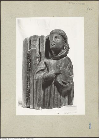 Vorderseite von ICCD [https://rightsstatements.org/page/CNE/1.0/] Halbfigur des heiligen Dominikus (?) - Frontalansicht, bh167131_recto. Foto.