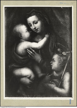 Vorderseite von ICCD [https://www.deutsche-digitale-bibliothek.de/content/lizenzen/rv-ez/] Madonna mit Johannesknaben - Gesamtansicht, bh167205_recto. Foto.