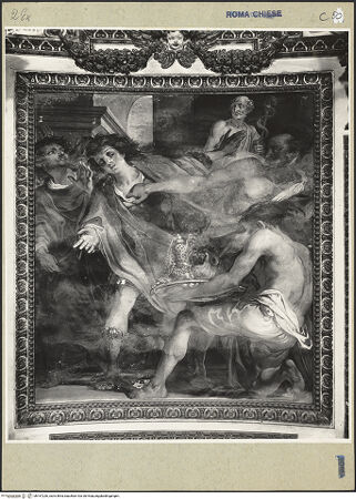 Vorderseite von ICCD [https://www.deutsche-digitale-bibliothek.de/content/lizenzen/rv-ez/] Freskenzyklus im ChorLeben und Martyrium der vier heiligen SoldatenDie Weigerung, ein Kultbild des Asklepios anzubeten - Gesamtansicht, bh167226_recto. Foto.