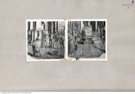 Vorderseite von British Museum? [http://creativecommons.org/publicdomain/mark/1.0/] "Tempio in rovina" (Architekturzeichnung mit Figuren) - untere Details der Architekturzeichnung, bh167467. Foto.