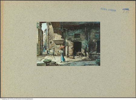 Vorderseite von Museo di Roma? [https://www.deutsche-digitale-bibliothek.de/content/lizenzen/rv-ez/] Inneres des Portico d'Ottavia - , bh167816_recto. Foto.