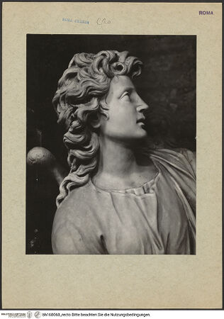 Vorderseite von ICCD (GFN) [https://www.deutsche-digitale-bibliothek.de/content/lizenzen/rv-ez/] Detail: Kopf und Oberkörper des Engels, bh168068_recto. Foto.