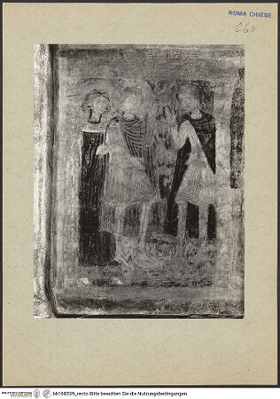 Vorderseite von ICCD [https://rightsstatements.org/page/CNE/1.0/] Szenen aus dem Leben und der Passion Christi, verschiedene Märtyrer und Szenen aus der Vita der Heiligen Urban und CaeciliaVita der Heiligen Urban und Caecilia - Die heilige Caecilia und Valerian bekehren Tiburtius zum Christentum, bh168539_recto. Foto.