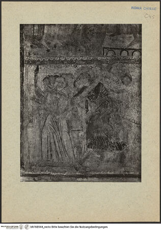 Vorderseite von ICCD [https://rightsstatements.org/page/CNE/1.0/] Szenen aus dem Leben und der Passion Christi, verschiedene Märtyrer und Szenen aus der Vita der Heiligen Urban und CaeciliaVita und Passion Christi - Die Kreuztragung Christi, bh168544_recto. Foto.