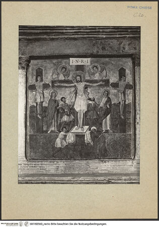 Vorderseite von ICCD [https://rightsstatements.org/page/CNE/1.0/] Szenen aus dem Leben und der Passion Christi, verschiedene Märtyrer und Szenen aus der Vita der Heiligen Urban und CaeciliaVita und Passion Christi - Kreuzigung, bh168560_recto. Foto.