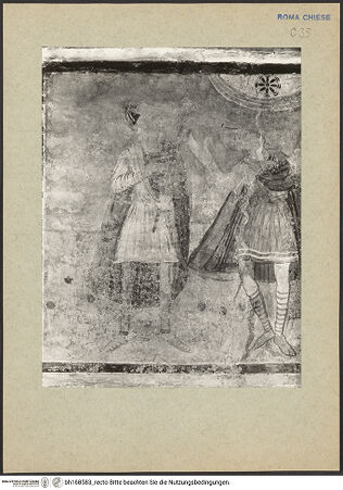 Vorderseite von ICCD [https://rightsstatements.org/page/CNE/1.0/] Szenen aus dem Leben und der Passion Christi, verschiedene Märtyrer und Szenen aus der Vita der Heiligen Urban und CaeciliaVita und Passion Christi - Die drei heiligen Könige folgen dem Stern nach Bethlehem, Ausschnitt, bh168583_recto. Foto.