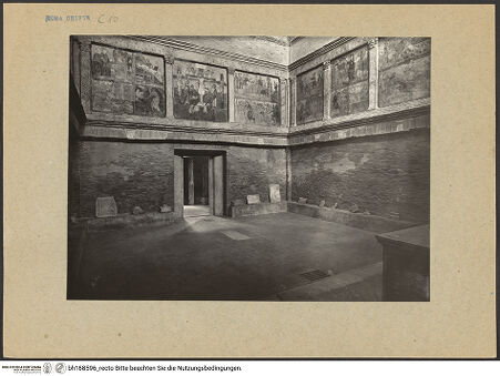 Vorderseite von ICCD [https://www.deutsche-digitale-bibliothek.de/content/lizenzen/rv-fz/] Sant'Urbano alla Caffarella - Südostecke mit Zugang, bh168596_recto. Foto.