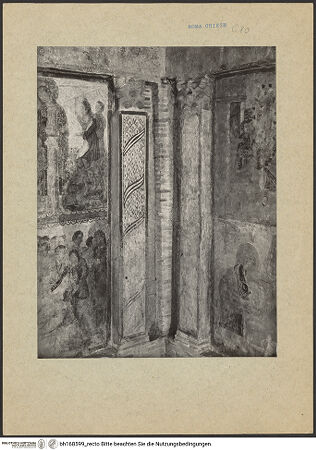 Vorderseite von ICCD [https://www.deutsche-digitale-bibliothek.de/content/lizenzen/rv-fz/] Sant'Urbano alla Caffarella - Nordostecke, Detail: Pilaster des zweiten Wandregisters, bh168599_recto. Foto.