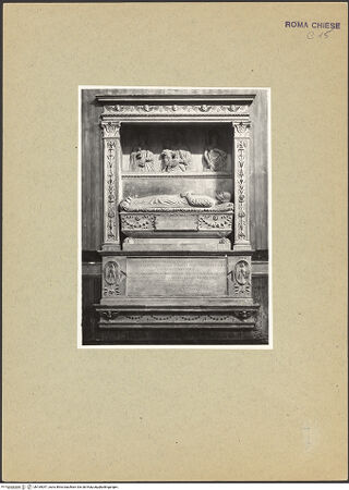 Vorderseite von ICCD [https://www.deutsche-digitale-bibliothek.de/content/lizenzen/rv-ez/] Grabmal (Kenotaph) des Meliaduce (Meriaduce) Cicala (+1481), Stifter der Kirche - Gesamtansicht, bh169047_recto. Foto: Luce.