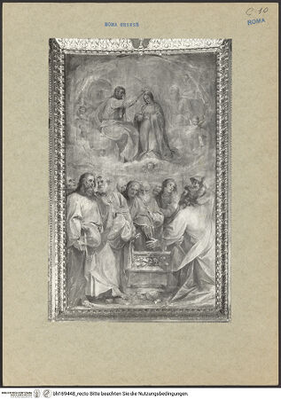 Vorderseite von Bibliotheca Hertziana [https://www.deutsche-digitale-bibliothek.de/content/lizenzen/rv-fz/] Himmelfahrt und Krönung Mariens - Gesamtansicht, bh169448_recto. Foto.