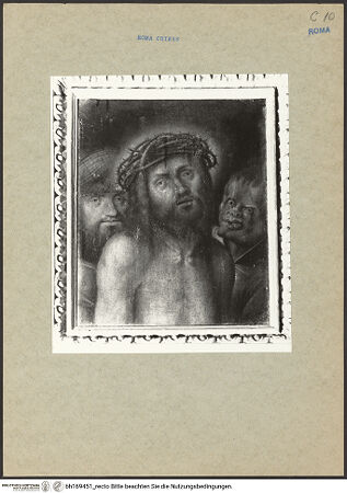 Vorderseite von Bibliotheca Hertziana [https://www.deutsche-digitale-bibliothek.de/content/lizenzen/rv-fz/] Ecce Homo - Gesamtansicht, bh169451_recto. Foto.