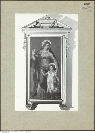 Vorderseite von Bibliotheca Hertziana [https://www.deutsche-digitale-bibliothek.de/content/lizenzen/rv-fz/] Jungfrau Maria mit dem Jesusknaben - , bh169456_recto. Foto.