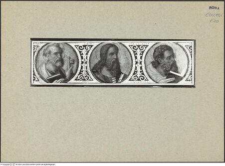 Vorderseite von Bibliotheca Hertziana [https://www.deutsche-digitale-bibliothek.de/content/lizenzen/rv-fz/] Die zwölf Aposteldrei Apostel, darunter Petrus - , bh169461_recto. Foto.