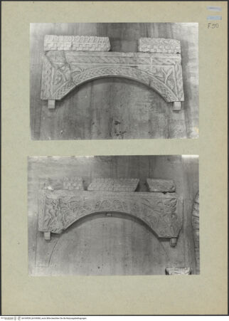 Vorderseite von Brenk [https://www.deutsche-digitale-bibliothek.de/content/lizenzen/rv-ez/] Bogen eines Ziboriums mit Blattwerk und Flechtwerk - Gesamtansicht, bh169559_bh169560_recto. Foto: Brenk, Beat.