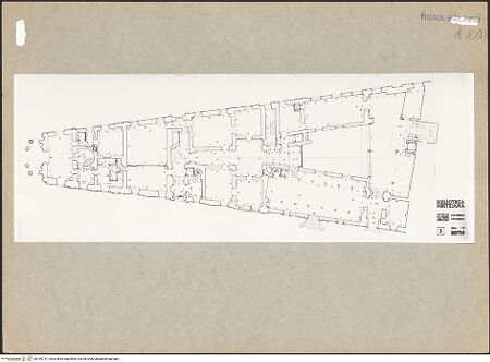 Vorderseite von Bibliotheca Hertziana [https://www.deutsche-digitale-bibliothek.de/content/lizenzen/rv-fz/] Dokumentation: Pläne und GrundrisseSerie von Planzeichnungen zum Palazzo Zuccari - Pianta Debold / v. Petz Nr. 3, bh169781_recto. Foto.