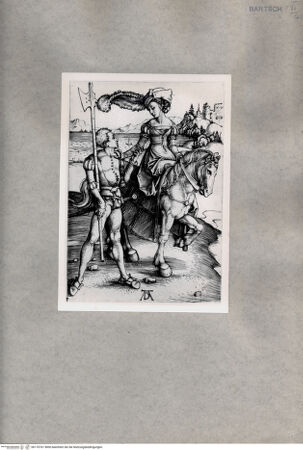 Vorderseite von  [http://creativecommons.org/publicdomain/mark/1.0/] Das Fräulein zu Pferd mit dem Landsknecht - , bh170761. Foto.