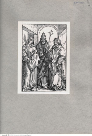 Vorderseite von  [http://creativecommons.org/publicdomain/mark/1.0/] Heiliger Stephanus, heiliger Gregor, heiliger Laurentius - , bh170857. Foto.