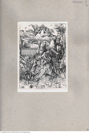 Vorderseite von  [http://creativecommons.org/publicdomain/mark/1.0/] Die heilige Familie mit den Hasen - , bh170864. Foto.