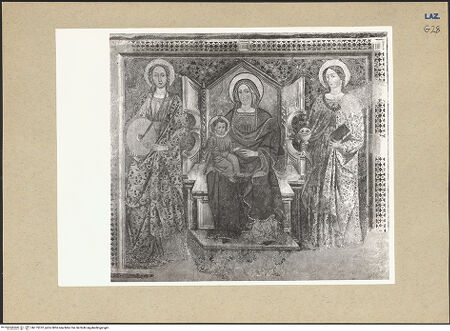 Vorderseite von Getty Research Institute [https://www.deutsche-digitale-bibliothek.de/content/lizenzen/rv-ez/] Thronende Madonna zwischen den heiligen Christina und Lucia - Gesamtansicht, bh175372_recto. Foto: Hutzel, Max.