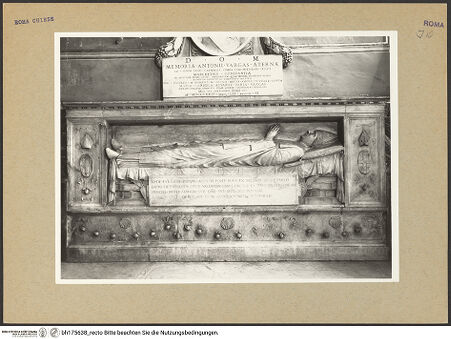 Vorderseite von Hutzel, Max [https://www.deutsche-digitale-bibliothek.de/content/lizenzen/rv-fz/] Grabmal des Bischofs und päpstlichen Sekretärs Juan de Fuensalida (+1498) - Gesamtaufnahme, bh175638_recto. Foto: Hutzel, Max.