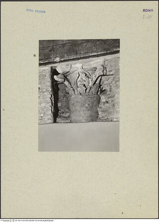 Vorderseite von ICCD (GFN) [https://www.deutsche-digitale-bibliothek.de/content/lizenzen/rv-ez/] San Silvestro in CapiteCappella del Sacro Cuore - freigelegtes Kapitell, bh175679_recto. Foto (digital).