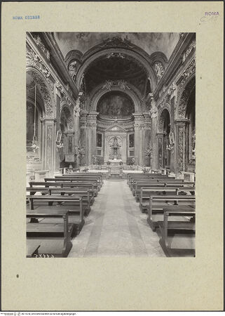 Vorderseite von ICCD (GFN) [https://www.deutsche-digitale-bibliothek.de/content/lizenzen/rv-ez/] San Silvestro in CapiteKirchenschiff und Chor - Blick zum Chor, bh175700_recto. Foto (digital).